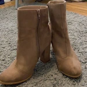 Light brown suede boots